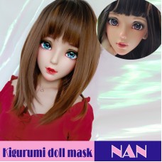 (Nan)Crossdress Sweet Girl Resin Half Head Female Kigurumi Mask With BJD Eyes Cosplay Anime Doll Mask (Nan)Crossdress Sweet Girl Resin Half Head Female Kigurumi Mask With BJD Eyes Cosplay Anime Doll Mask